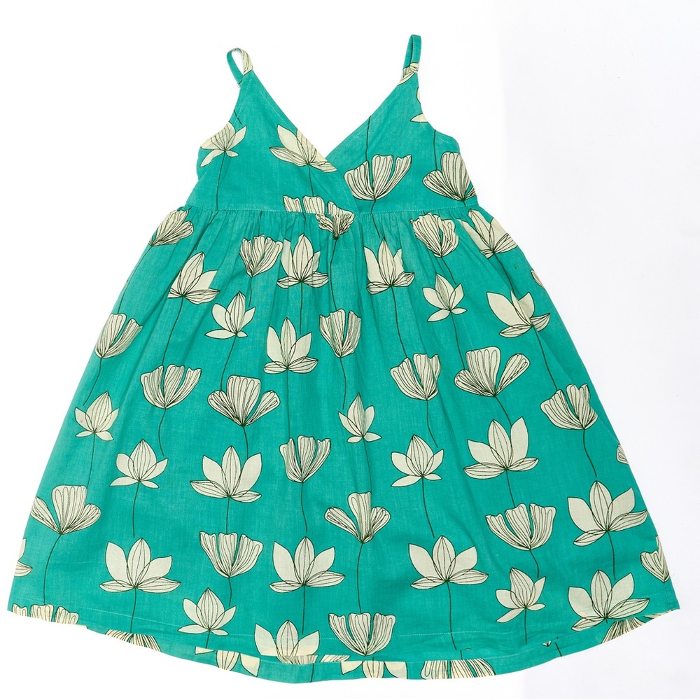 Aqua green flower Yo Baby Sundressss kids size 7